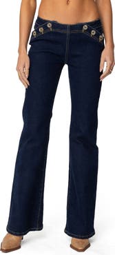 EDIKTED Alison Low Rise Flare Jeans
