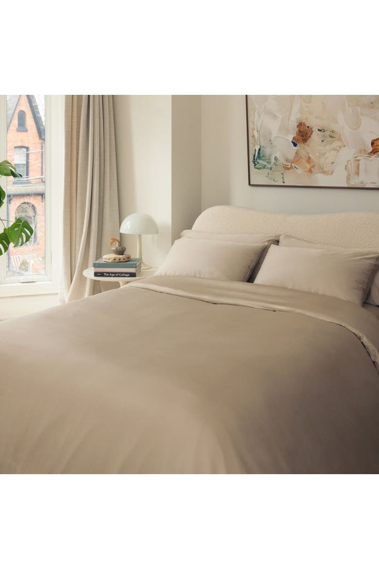 Organic Natural Sateen Pillowcase Set, Alternate, color, Stone