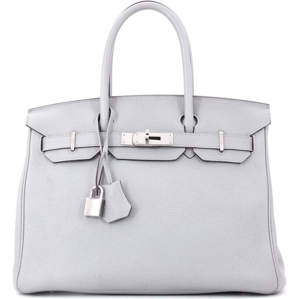 Pre-owned Hermes Hermes Birkin Handbag Grey Togo With Palladium Hardware 30 In Blue