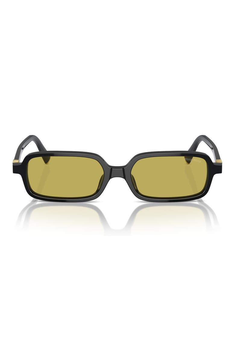 51mm Rectangular Sunglasses, Alternate, color, BLACK