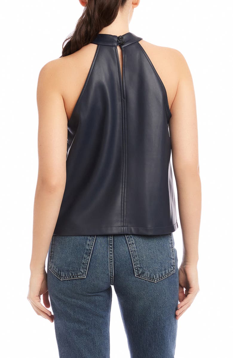 FIFTEEN TWENTY Alexis Faux Leather Top, Alternate, color, Navy