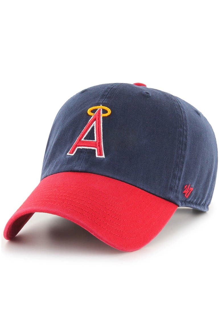 Men's '47 Navy California Angels 1997 Halo Logo Cooperstown Collection Clean Up Adjustable Hat, Main, color, Navy