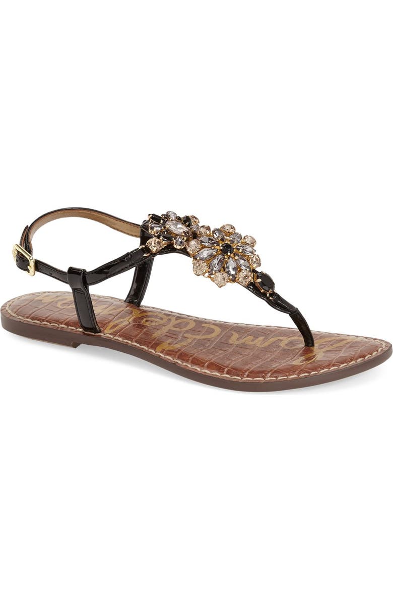 Sam Edelman 'Grayson' Crystal Flower Flat Sandal, Main, color,