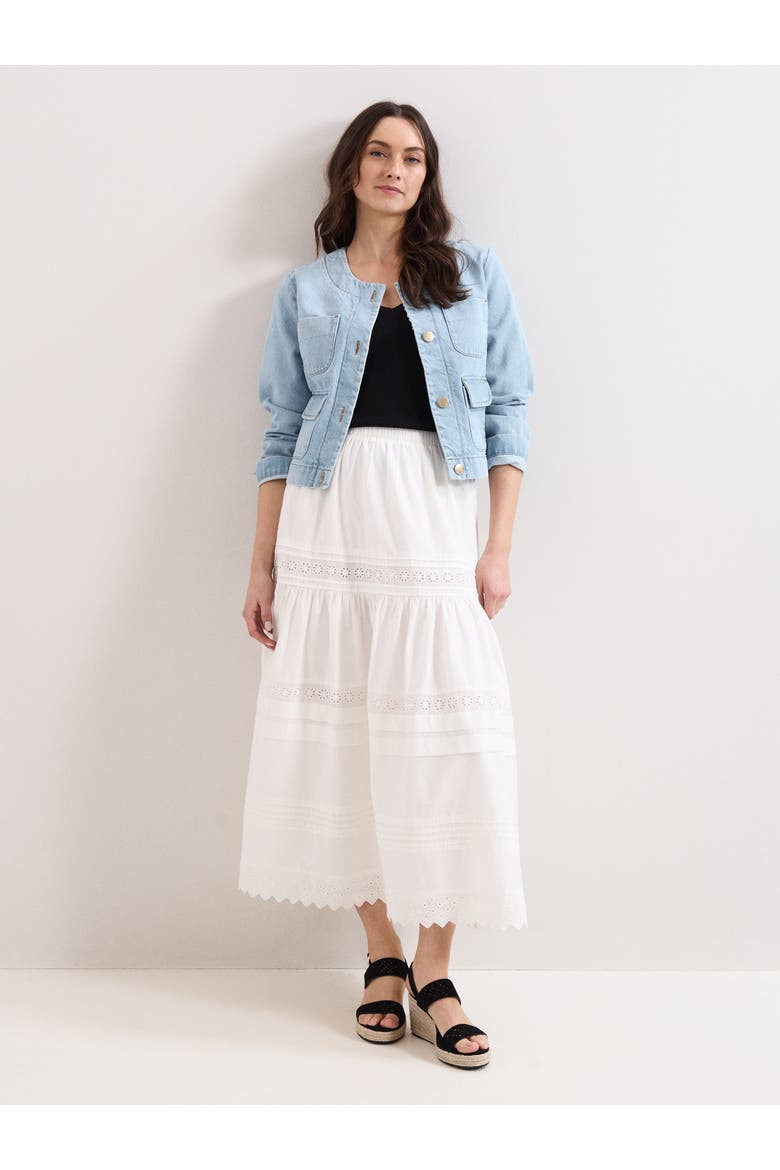 Rosa Tiered Skirt, Alternate, color, White