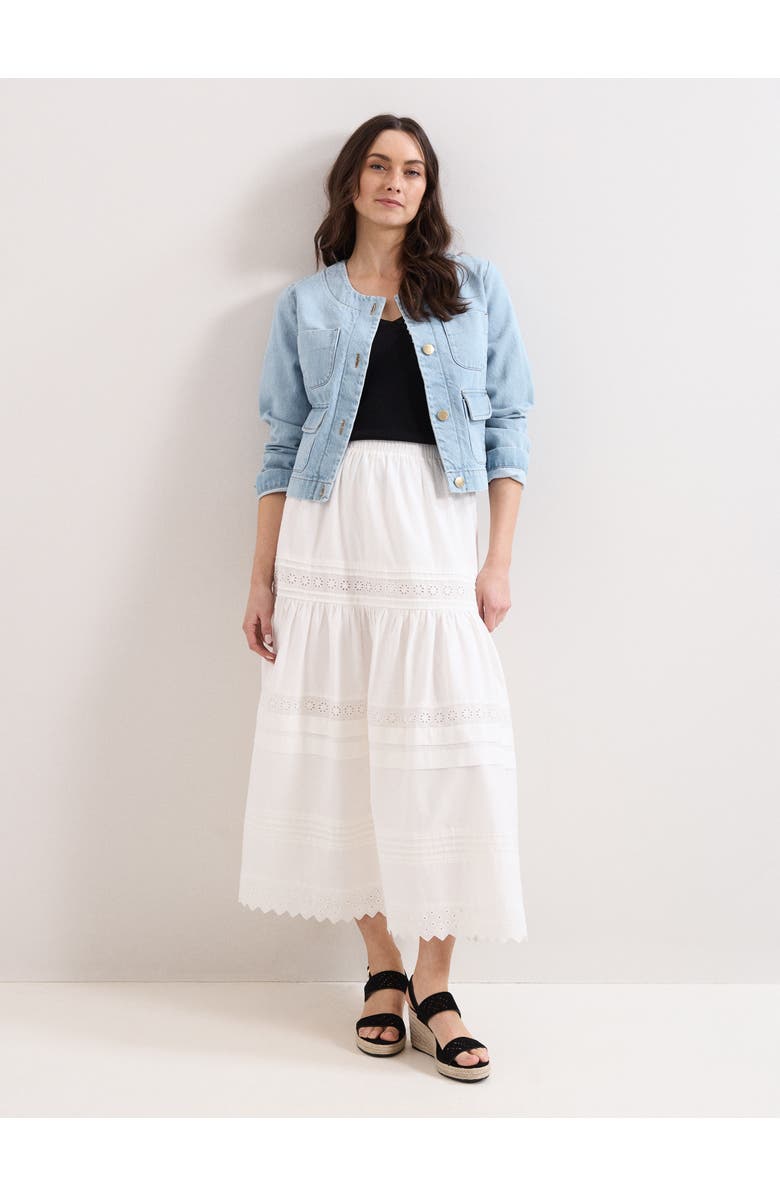Phase Eight Rosa Tiered Skirt, Alternate, color, White