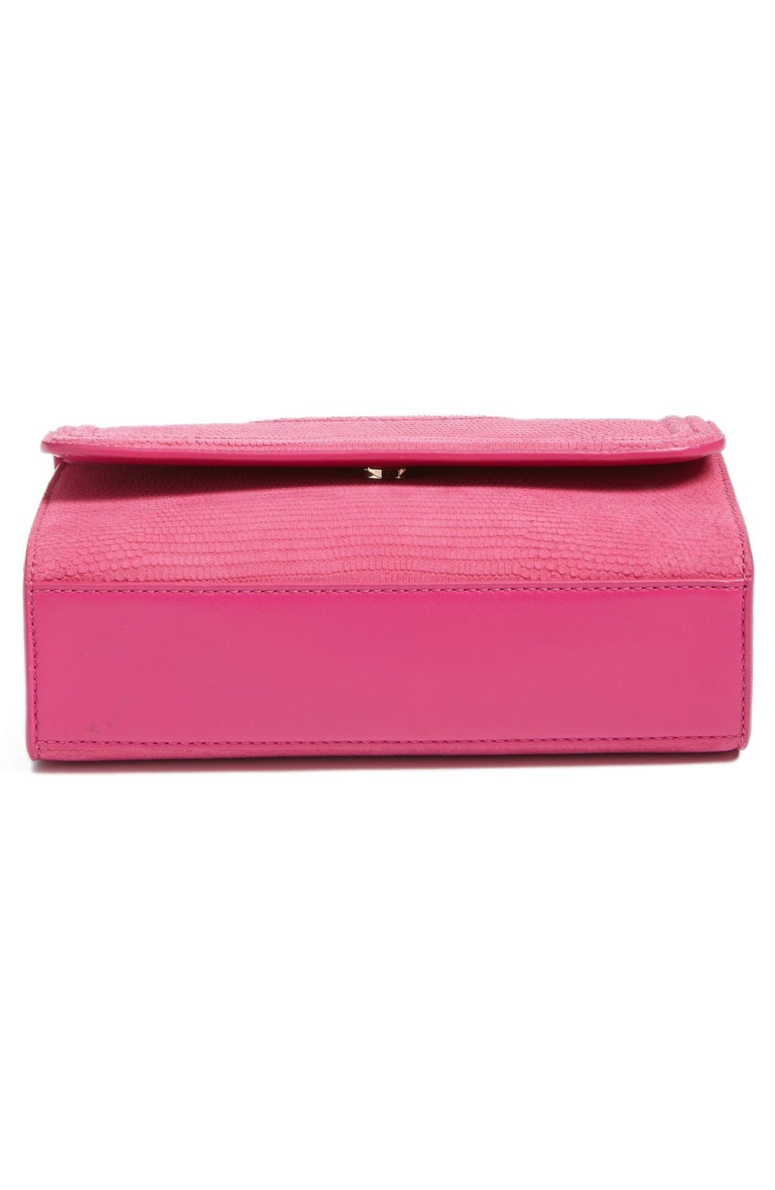 Tory Burch Small Fleming Snake Embossed Convertible Shoulder Bag, Alternate, color, 