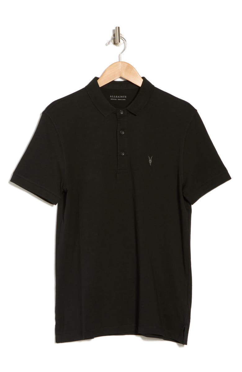 AllSaints Vidal Cotton Polo, Alternate, color, Black