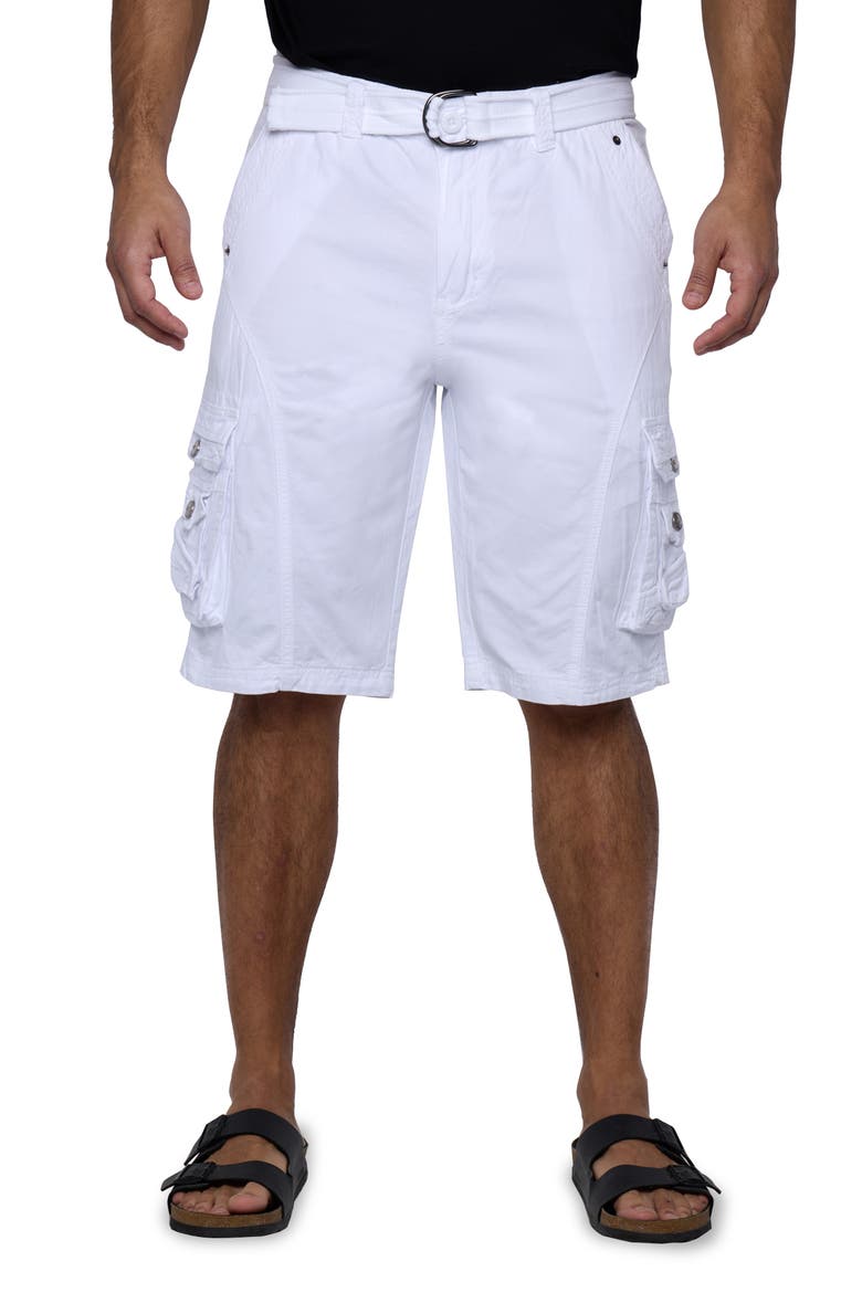 Belted Snap Detail Cargo Pants, Main, color, WHITE