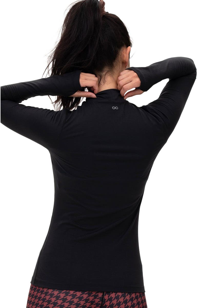 Rebody Active Cozy Mock Neck Long Sleeve Top, Alternate, color, Cozy Black