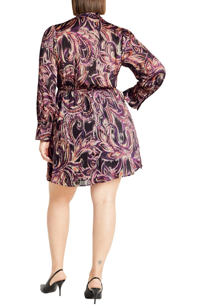 City Chic Zelda Print Long Sleeve Wrap Dress, Alternate, color, Vintage Paisley