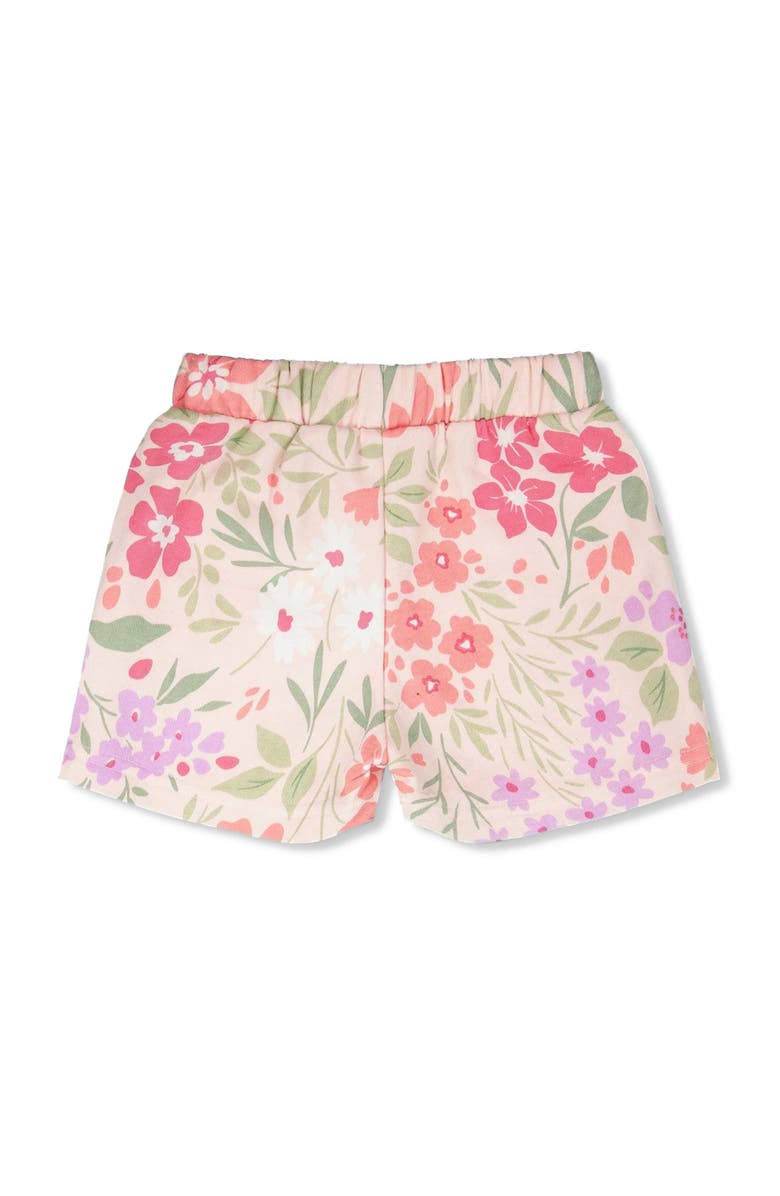 Deux par Deux Straight Cut French Terry Printed Flowers Shorts, Alternate, color,