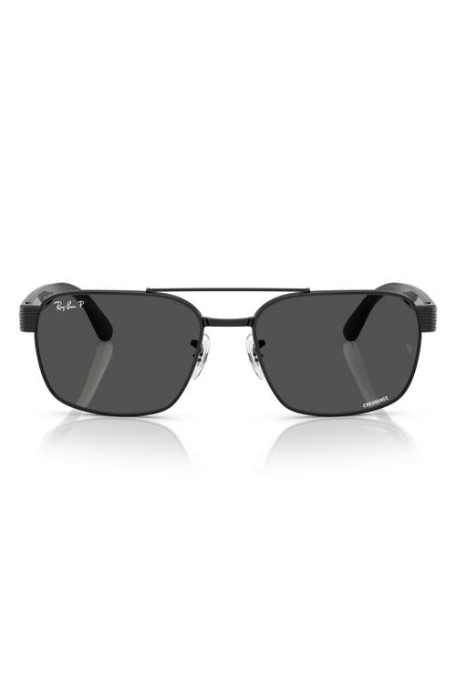 Ray Ban Ray-ban Chromance 58mm Polarized Square Sunglasses In Black