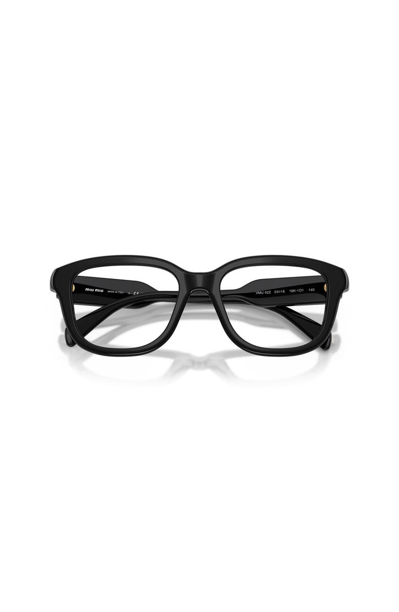 Miu Miu 51mm Rectangle optical glasses, Alternate, color, Black