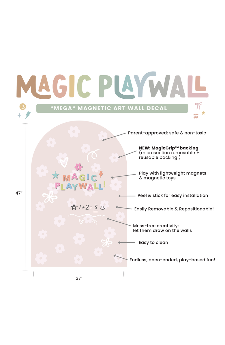 Cherrypick MEGA Magic Playwall Arch Magnetic Wall Decal, Alternate, color, Daisy