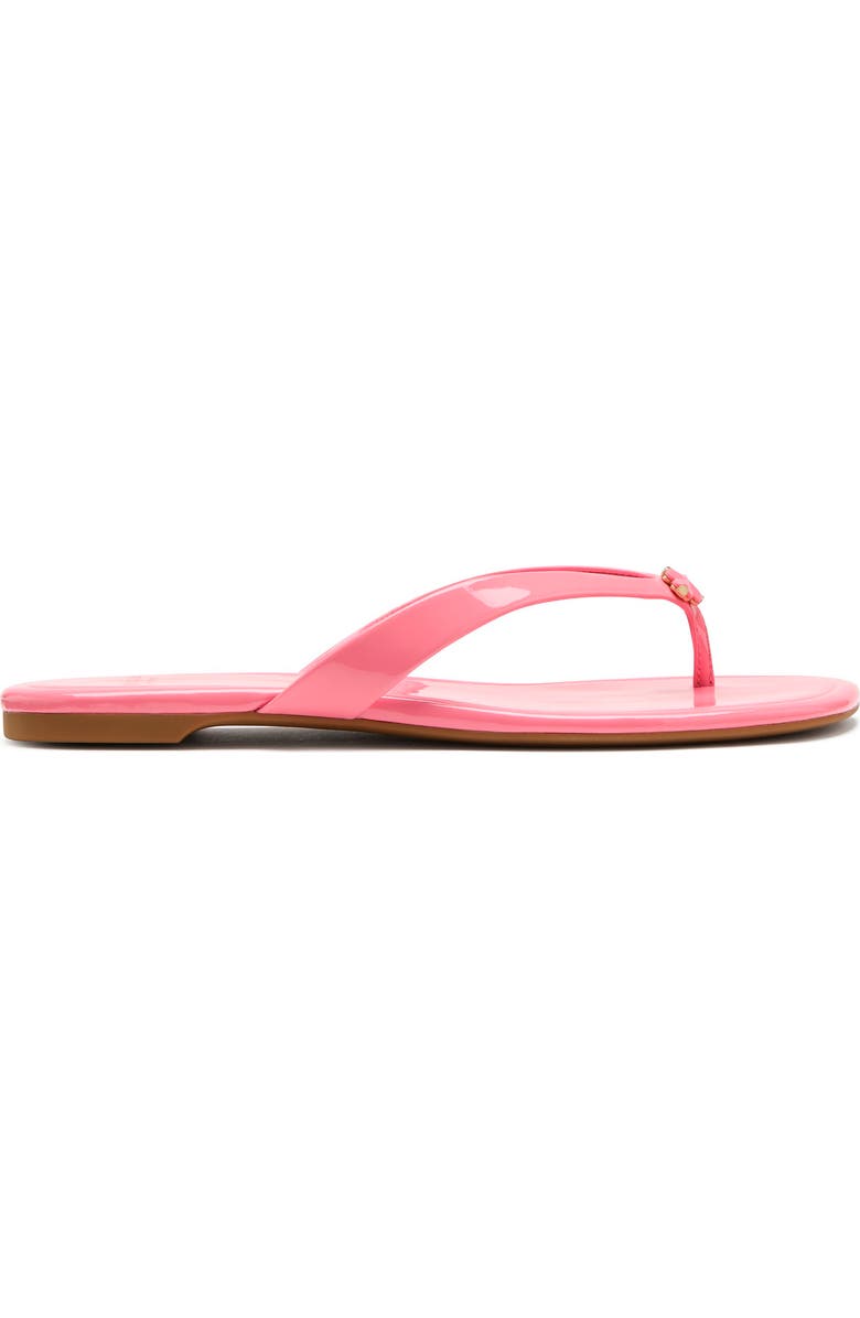 Kate Spade New York spade flower patent leather flip flop, Alternate, color, Ruby Citrus