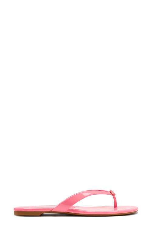 Kate Spade New York Spade Flower Patent Leather Flip Flop In Ruby Citrus