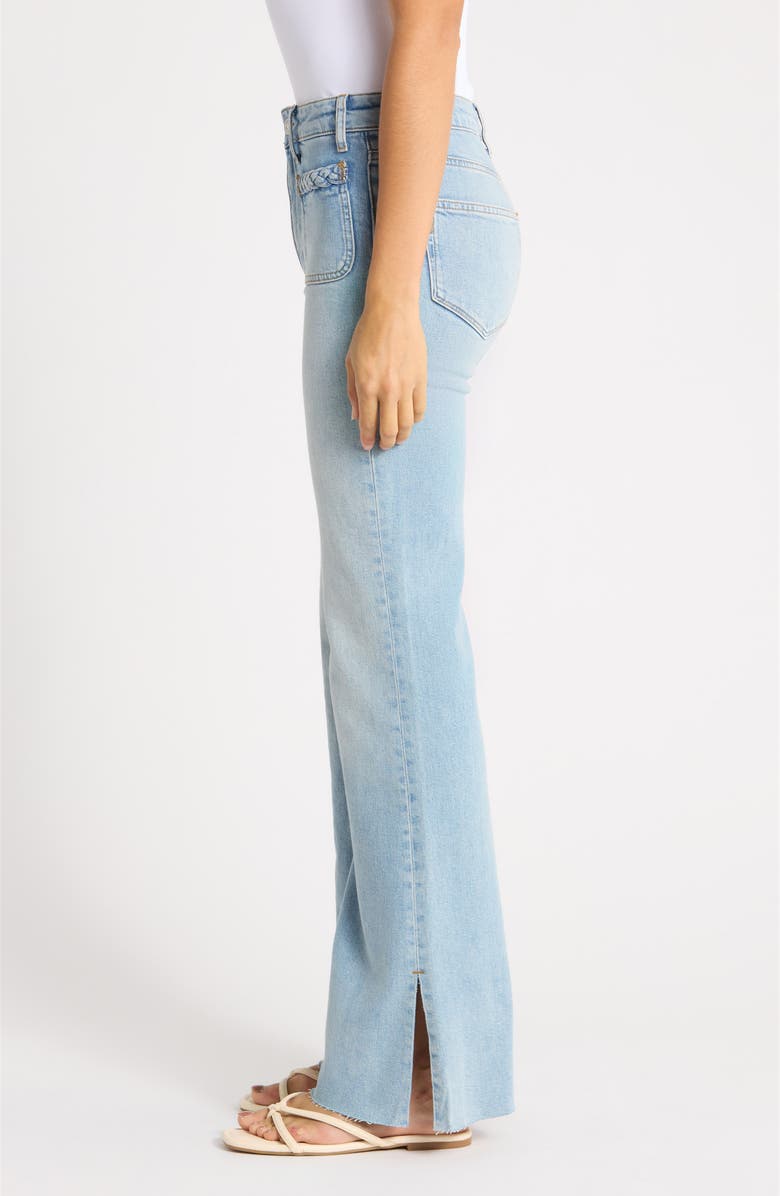 PAIGE Sofia High Waist Patch Pocket Slit Seam Raw Hem Jeans, Alternate, color, Montebello