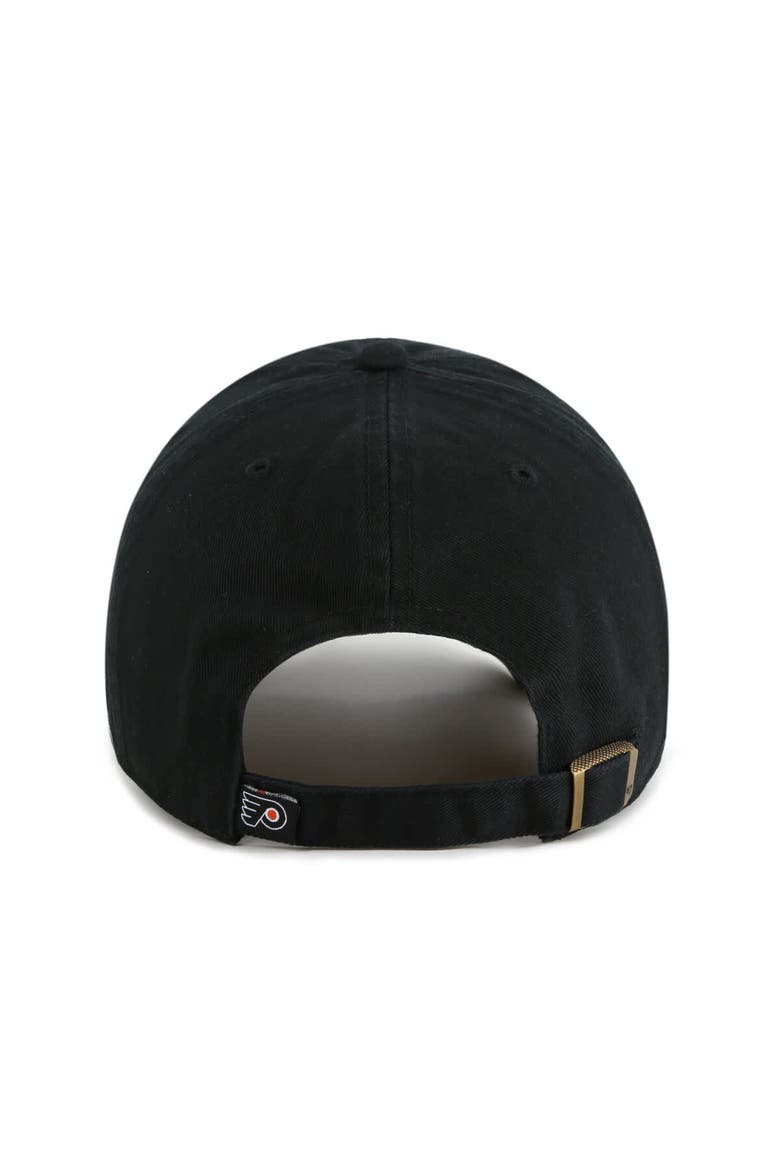 Men's '47  Black Philadelphia Flyers Gritty Alternate Logo Clean Up Adjustable Hat, Alternate, color, Black