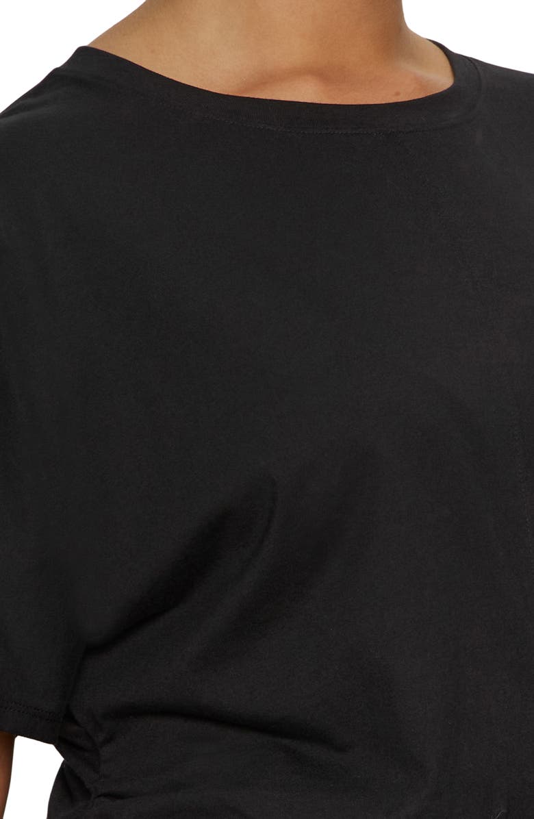 Sanctuary Dolman Sleeve Shirred Organic Cotton T-Shirt, Alternate, color, Black