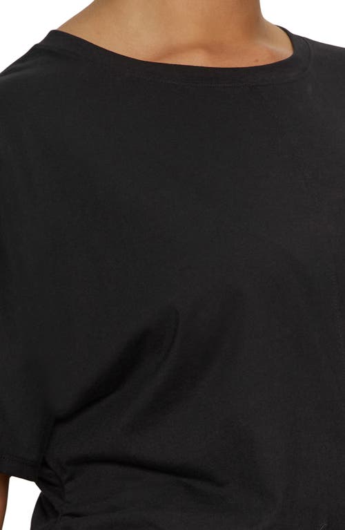 Sanctuary Dolman Sleeve Shirred Organic Cotton T-shirt In Black