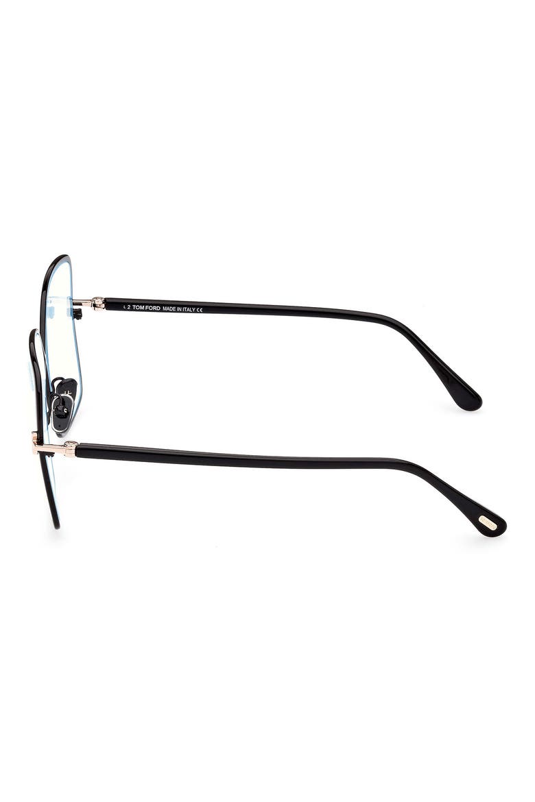 59mm Butterfly Blue Light Blocking Glasses, Alternate, color, SHINY BLACK