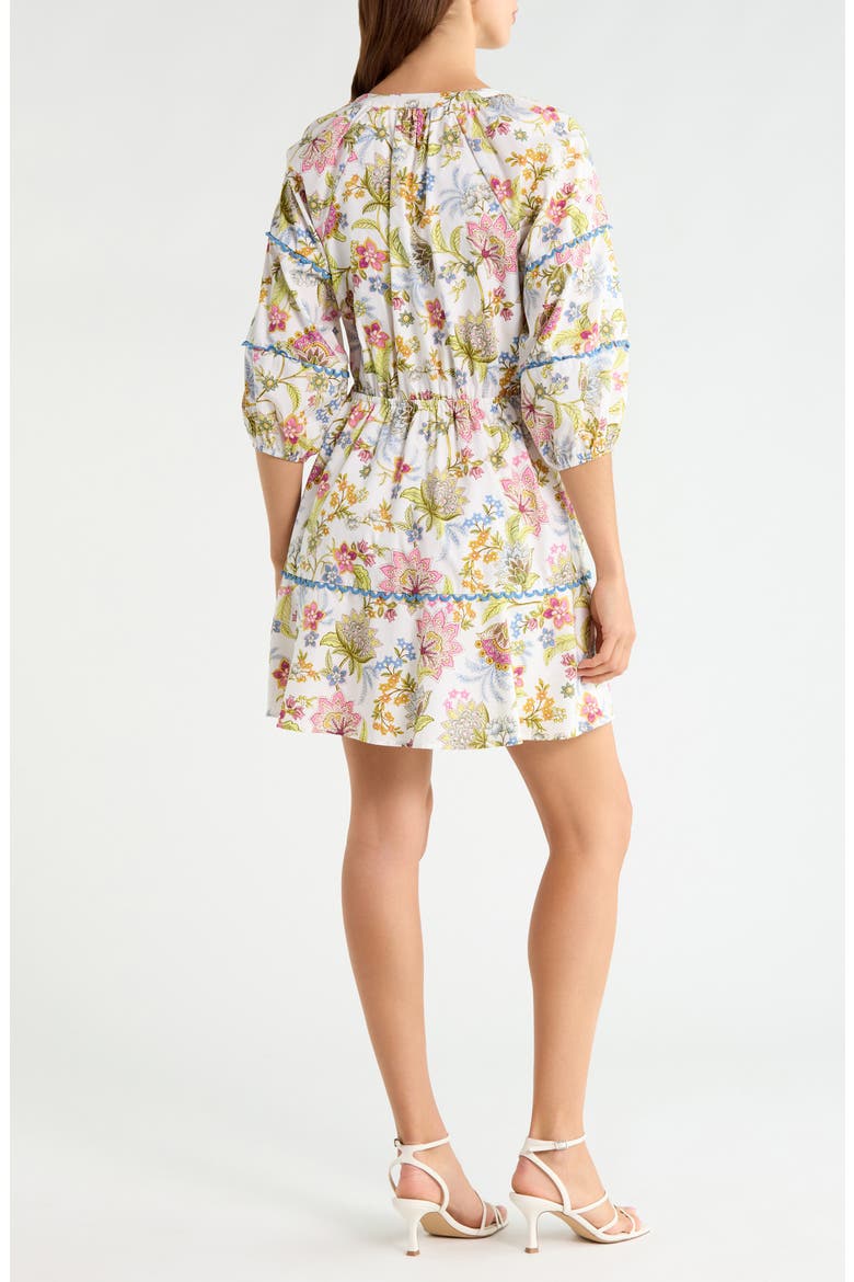 Pany Floral Dabria Cotton Dress, Alternate, color, PINK-GREEN-BLUE