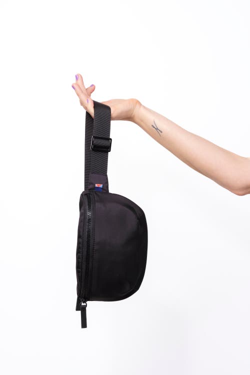 Kibou Wallet Bag Vegan Leather Crossbody Fanny Pack In Black