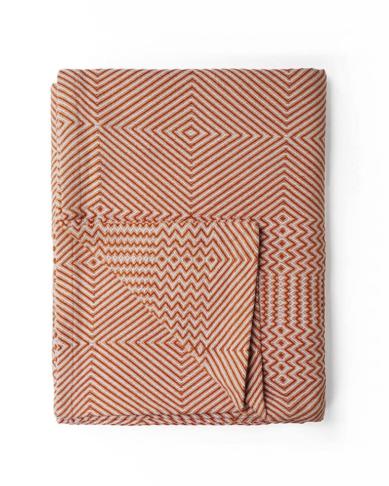 Mungo Throw Cotton Whalebone Blanket - Copper