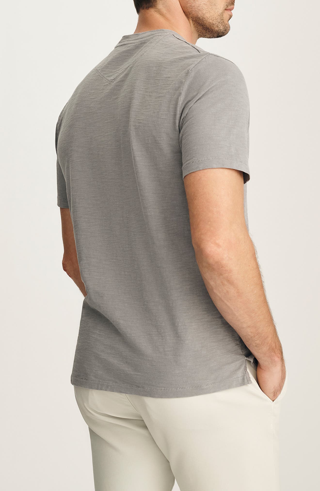 Short Sleve Slub Cotton Henley - image 2