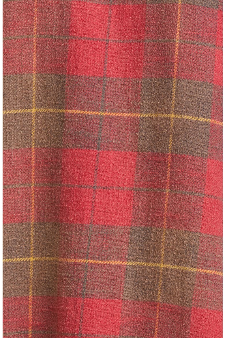 Shredded Seam Distressed Plaid Button-Up Shirt, Alternate, color, RED/ GREY PLAID