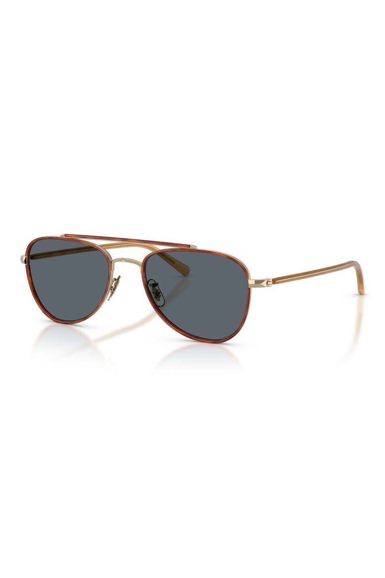 52mm Sacoye Pilot Sunglasses, Alternate, color, GOLD/ AMBER / BLUE