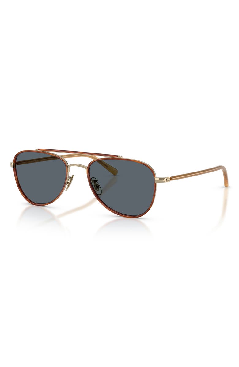 Oliver Peoples 52mm Sacoye Pilot Sunglasses, Alternate, color, Gold/ Amber / Blue
