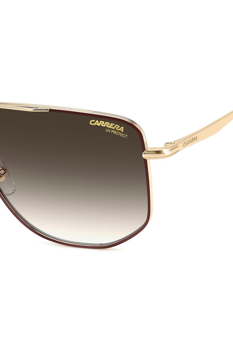 Carrera Eyewear 59mm Gradient Navigator Sunglasses, Alternate, color, Gold Burgundy/ Green Shaded