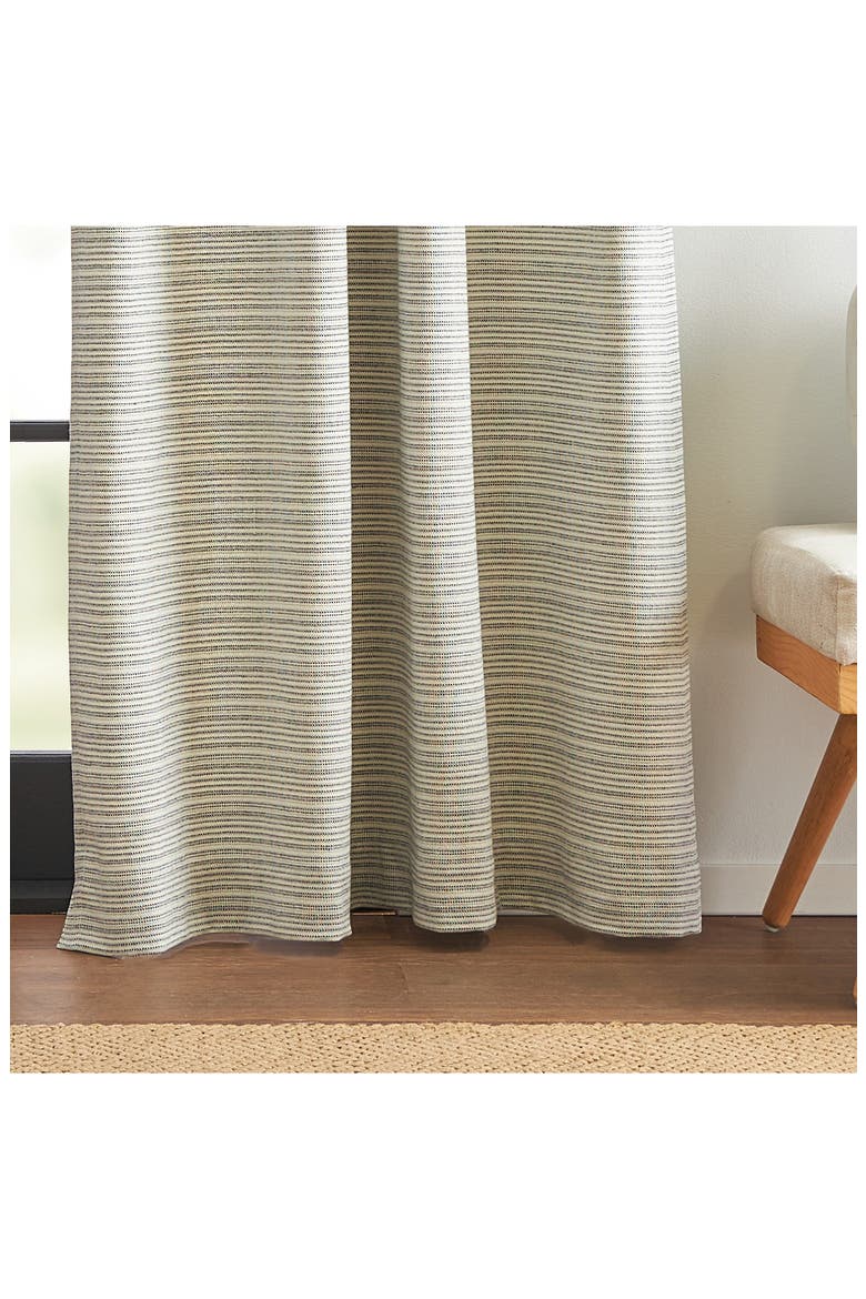 Stream Set of 2 Stripe Cotton Curtain Panels, Alternate, color, WHITE/ BLUE
