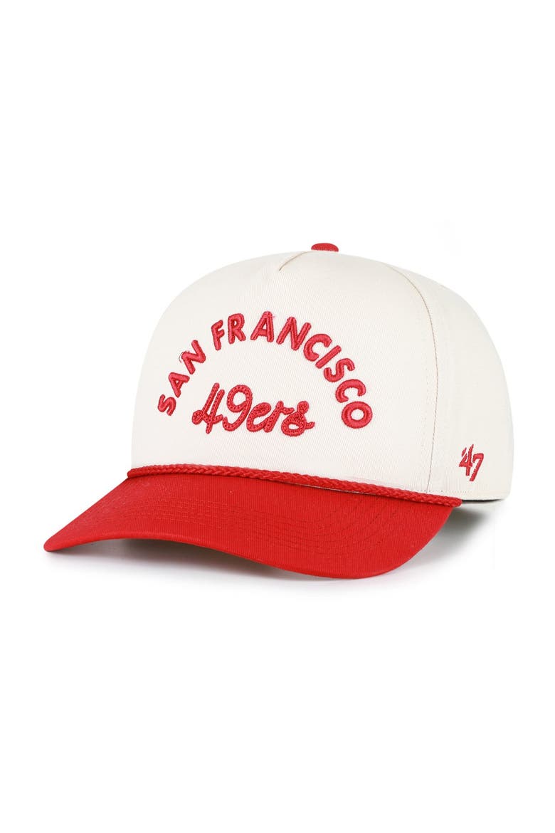 Women's '47 Natural San Francisco 49ers Rope Script Hitch Adjustable Hat, Main, color, Natural