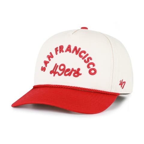Women's '47 Natural San Francisco 49ers Rope Script Hitch Adjustable Hat