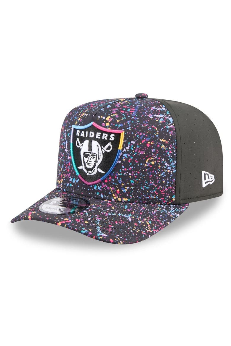 Men's New Era  Black Las Vegas Raiders 2025 NFL Crucial Catch A-Frame 9FIFTY Snapback Hat, Alternate, color, Black
