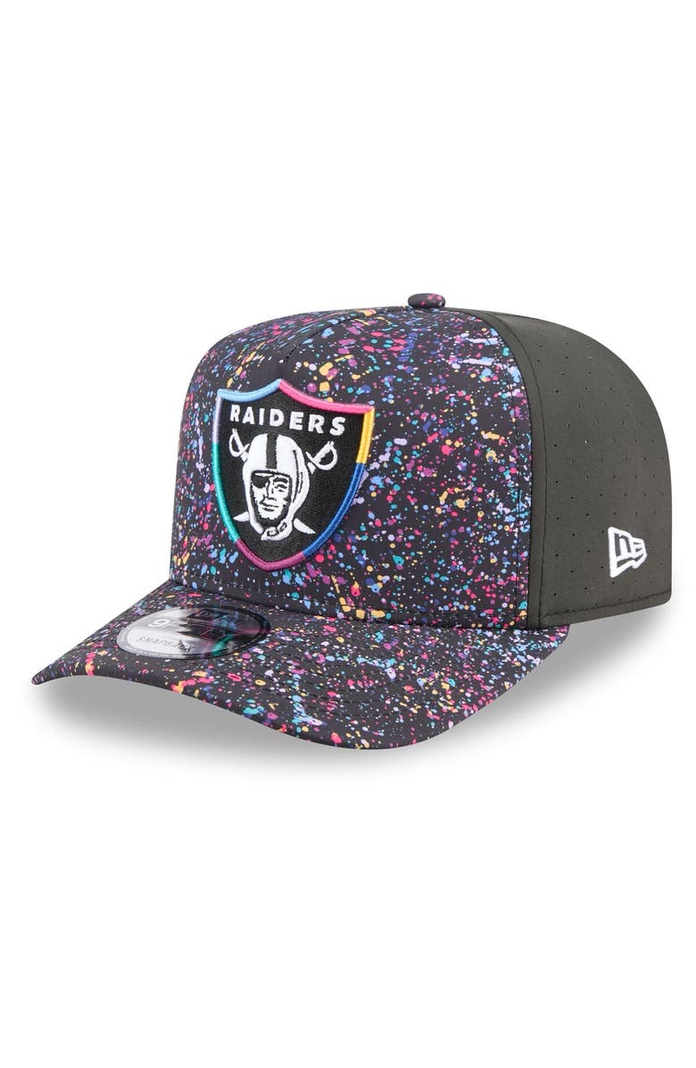 New Era Men
s New Era Black Las Vegas Raiders 2025 NFL Crucial Catch A-Frame 9FIFTY Snapback Hat, Alternate, color, Black