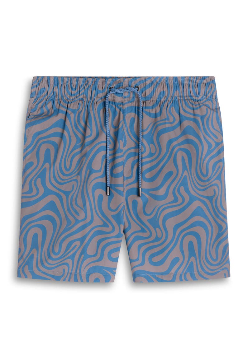 Cruz Wave Print Swim Trunks, Alternate, color, TAUPE
