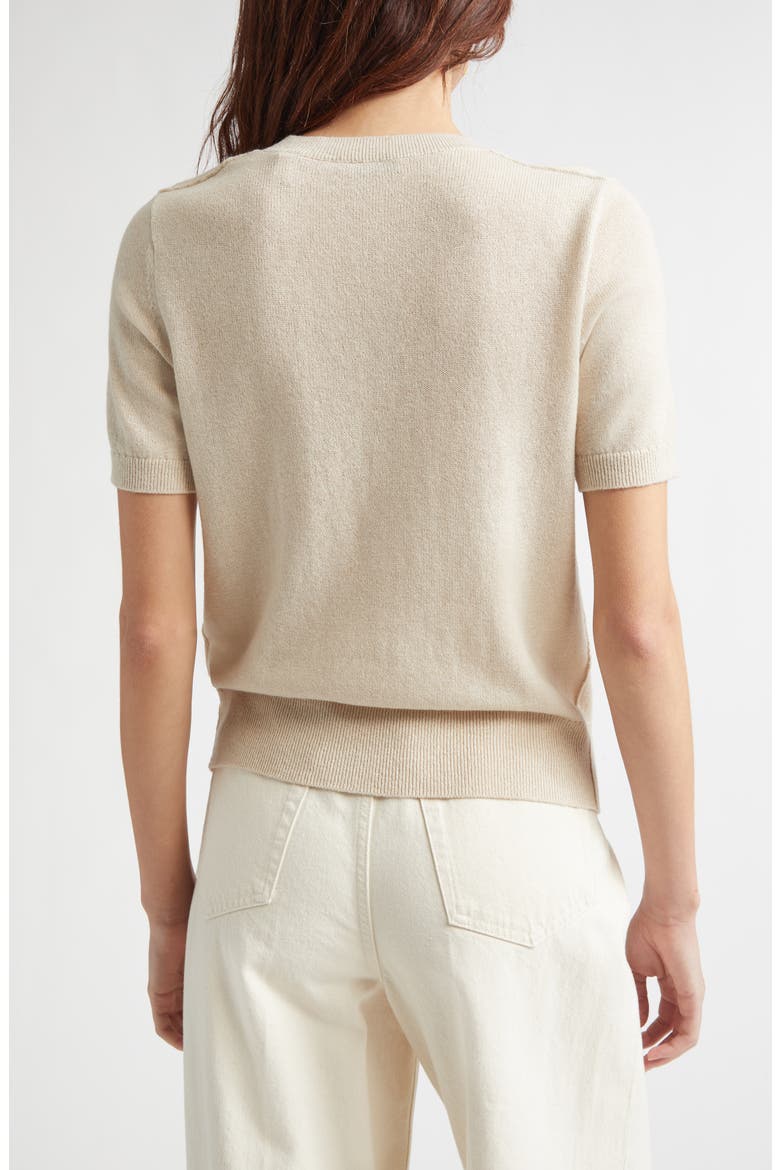 EKD Short Sleeve Wool & Cotton Sweater, Alternate, color, EASEL BEIGE