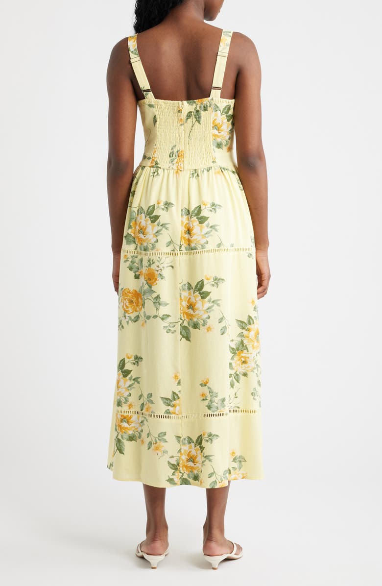 MOON RIVER Floral Ladder Stitch Embroidery Sundress, Alternate, color, Yellow Multi