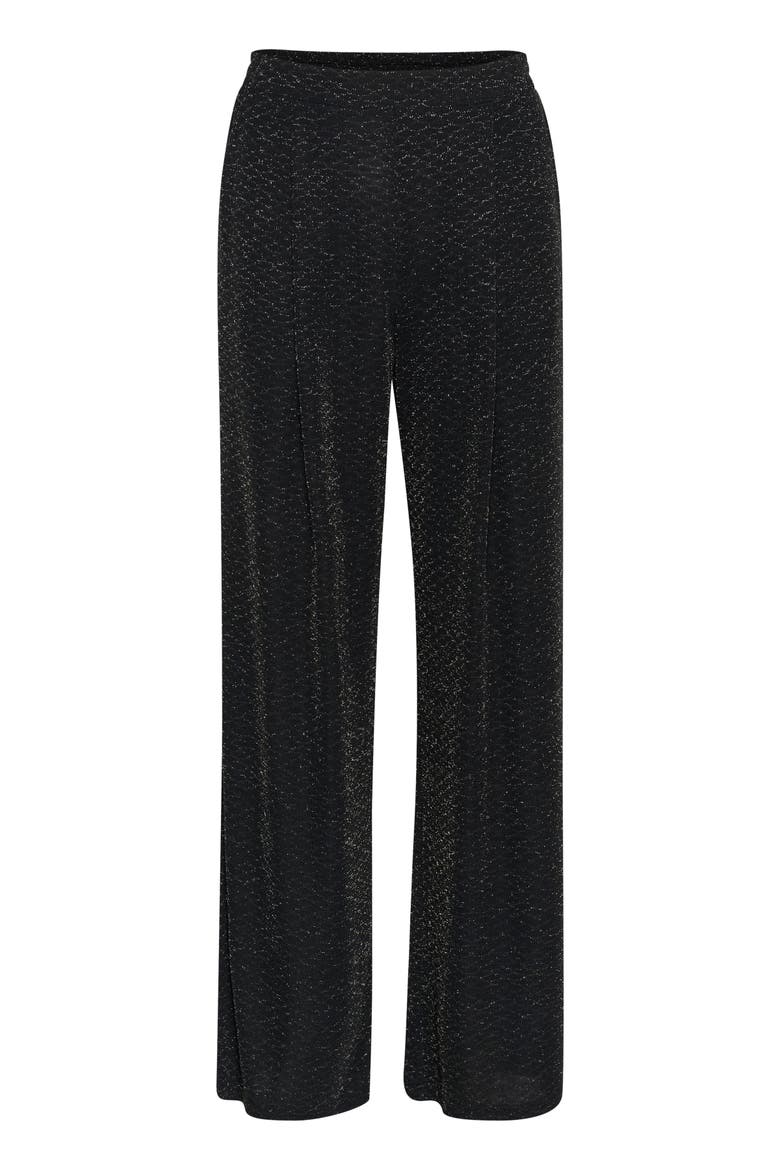 Kaellie Glitter Jersey Wide Leg Trousers, Alternate, color, Black Glitter Jersey