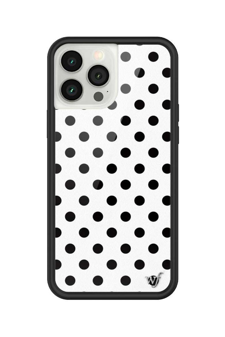 Polka Dot | White and Black iPhone Case, Alternate, color, White