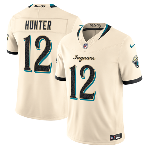 Men's Nike Travis Hunter Natural Jacksonville Jaguars 2026 Rivalries Collection Stitched Limited Jersey