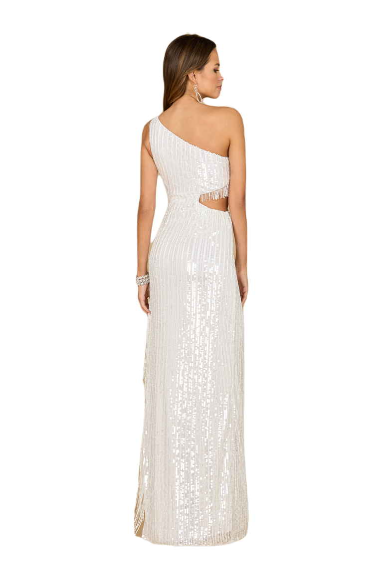 V-Neck Beaded Bridal Gown, Alternate, color, Ivory