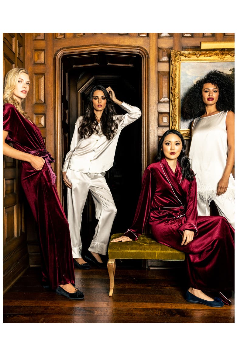 Classic Silk Pajamas, Alternate, color, WHITE