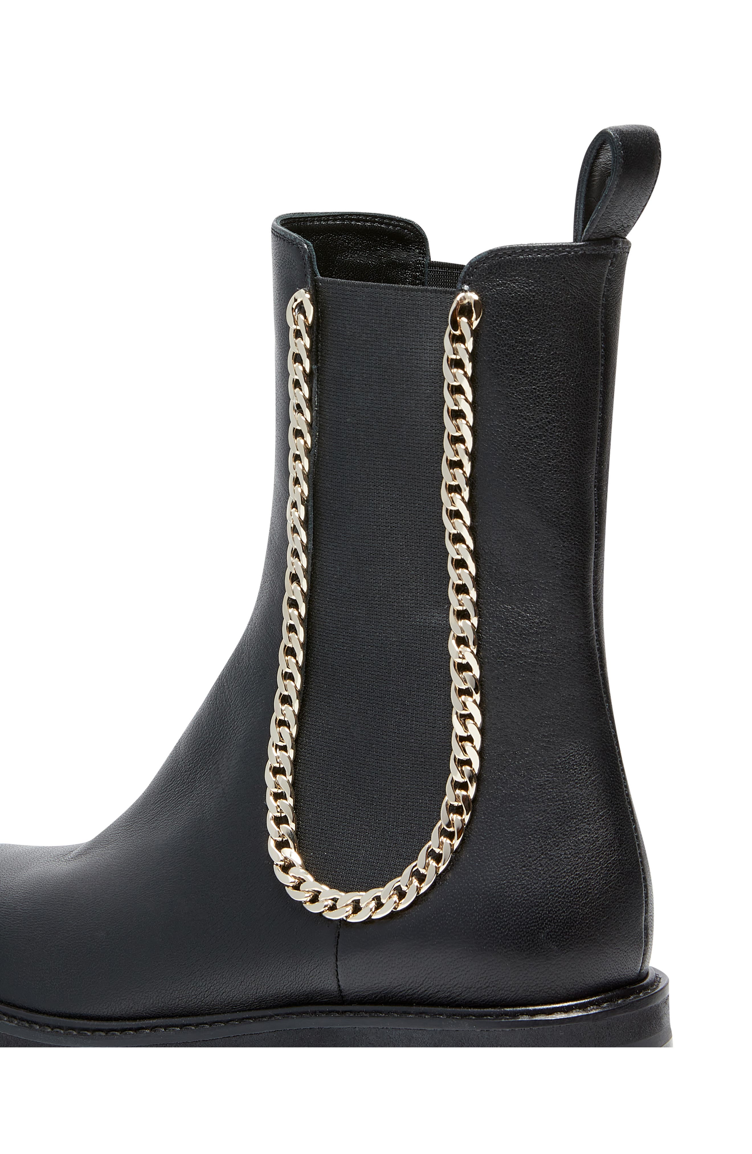 Aquazzura Mason Chain Chelsea Boot, Alternate, color, Black