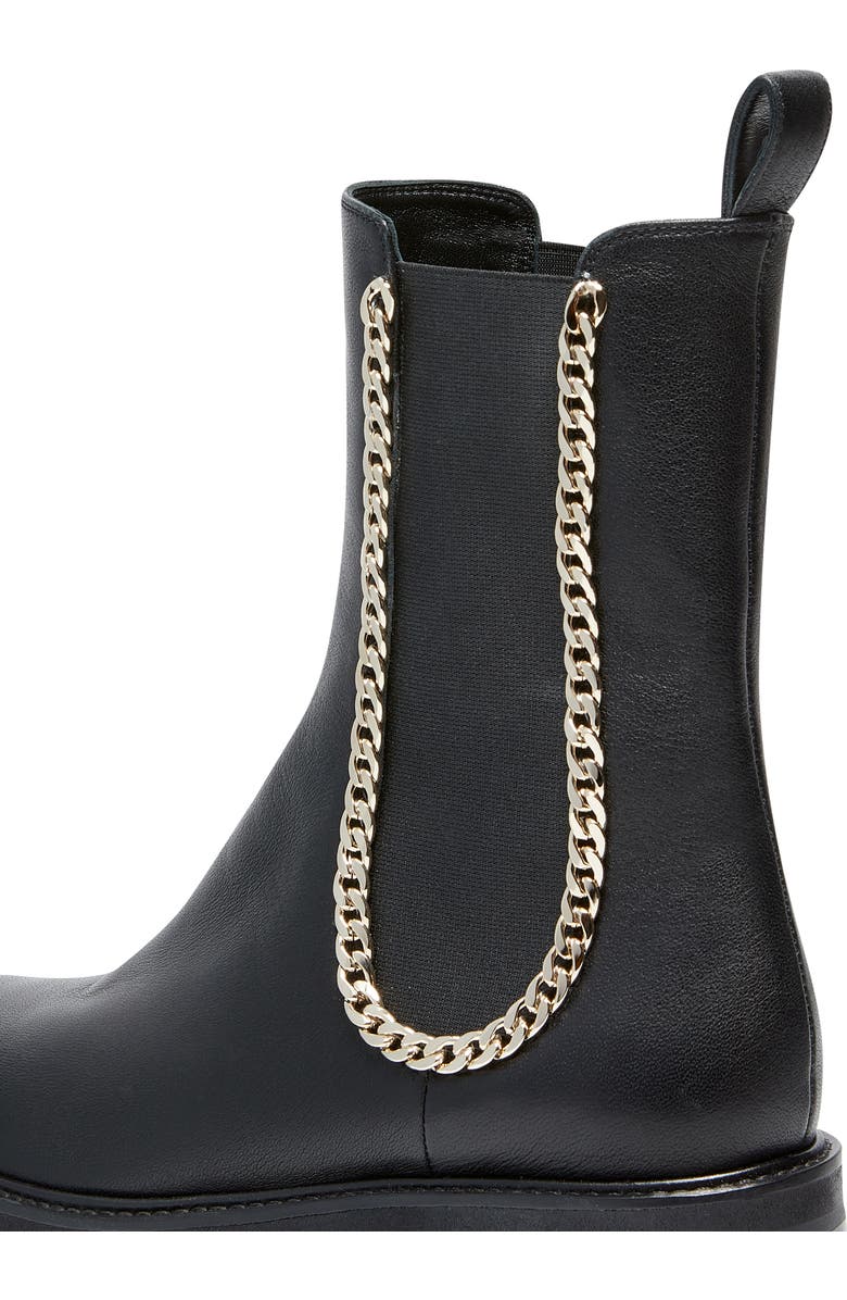 Aquazzura Mason Chain Chelsea Boot, Alternate, color, Black