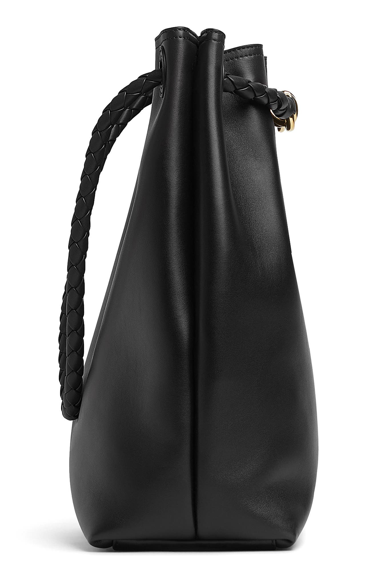 Bottega Veneta Andiamo Leather Bucket Bag, Alternate, color, 1019 Black-M Brass