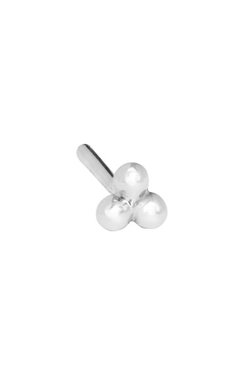Maria Tash Three Ball Trinity Single Stud Earring In 14k White Gold